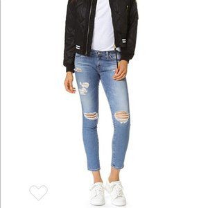 AG Stilt Cigarette Leg Distressed Denim Jeans 26R